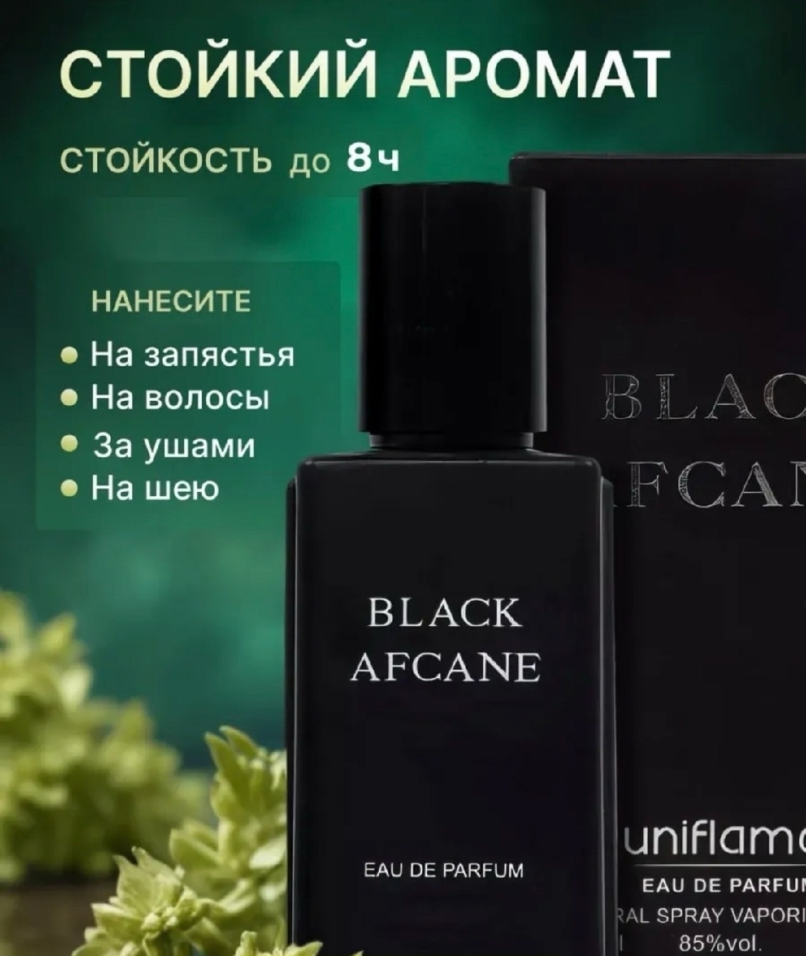Флакон и упаковка духов Black Afcane