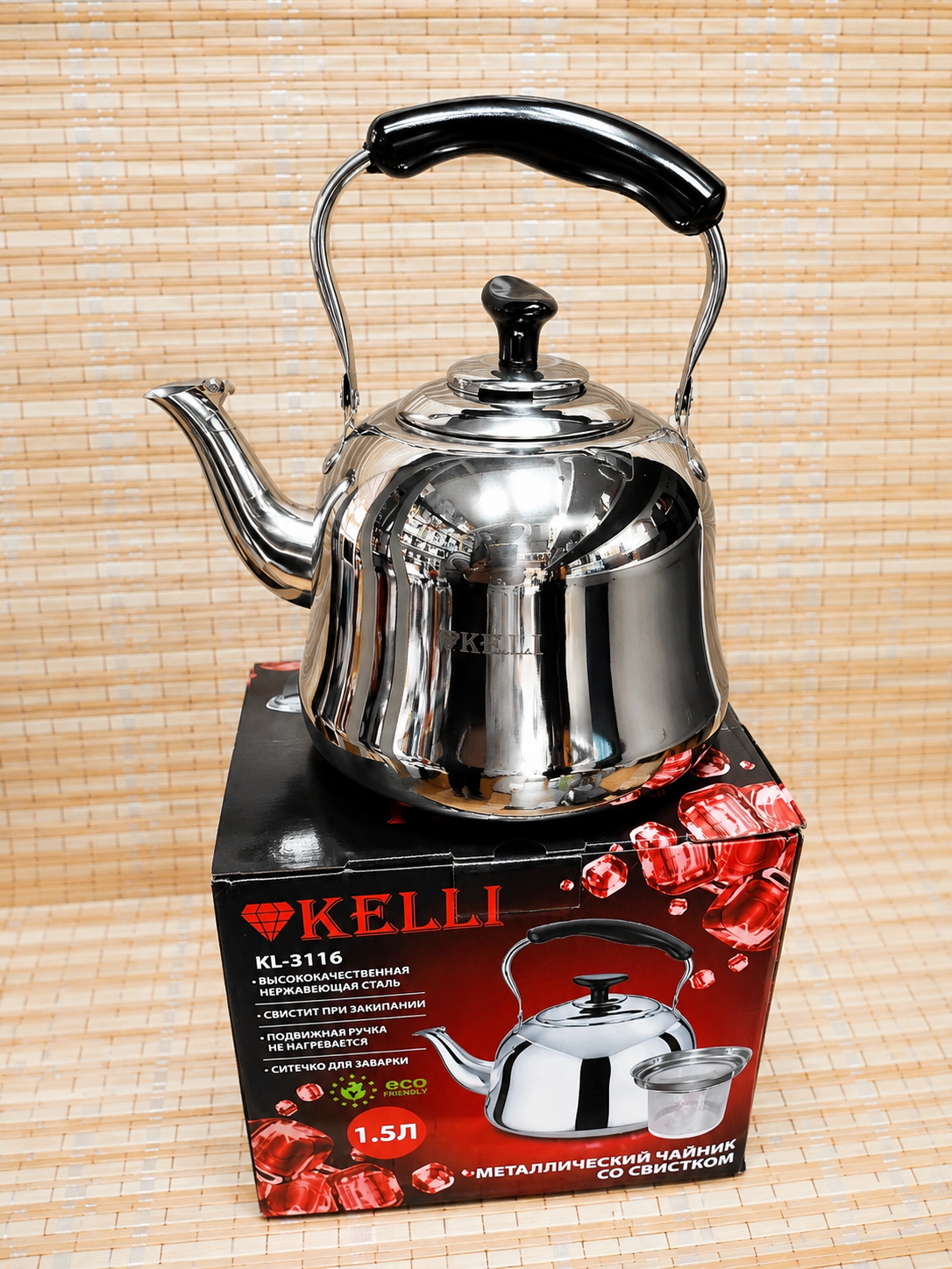 Чайник KELLI KL-3116 на фирменной коробке